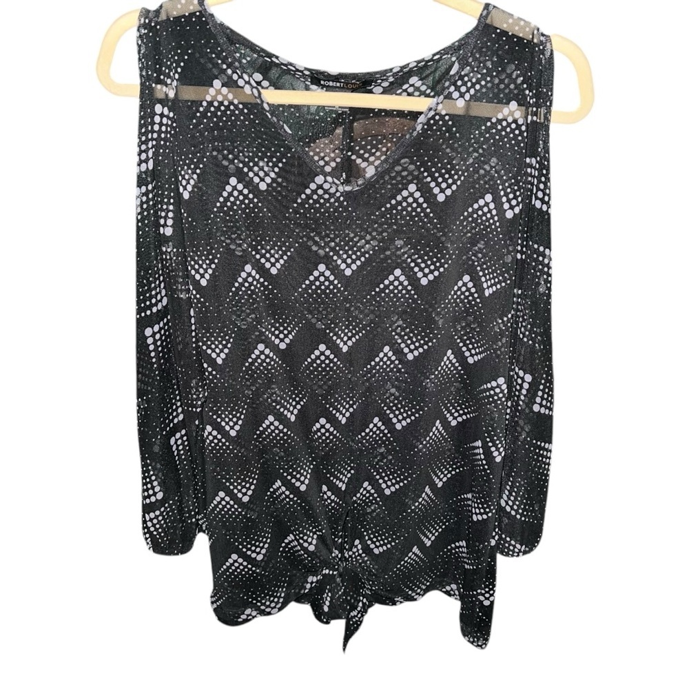 Robert Louis Cold Shoulder See Thru Sheer Blouse M